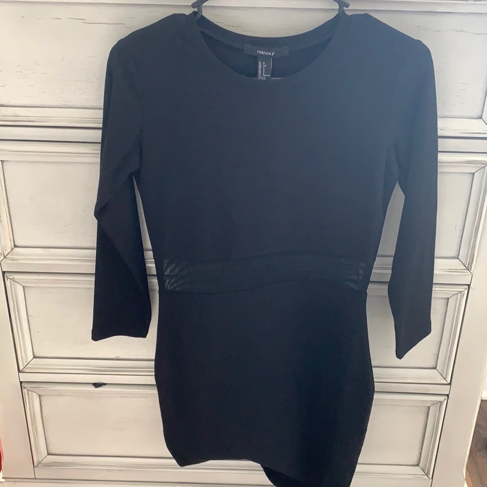 Bodycon dress with sheer band